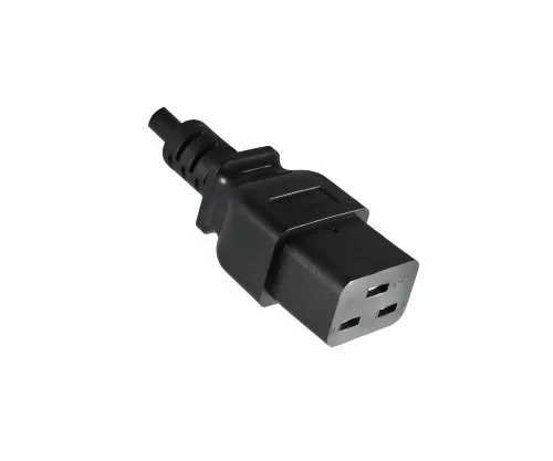 Cold appliance cable C19 to C20, 1,5mm², 16A, extension, VDE, black, length 5,00m